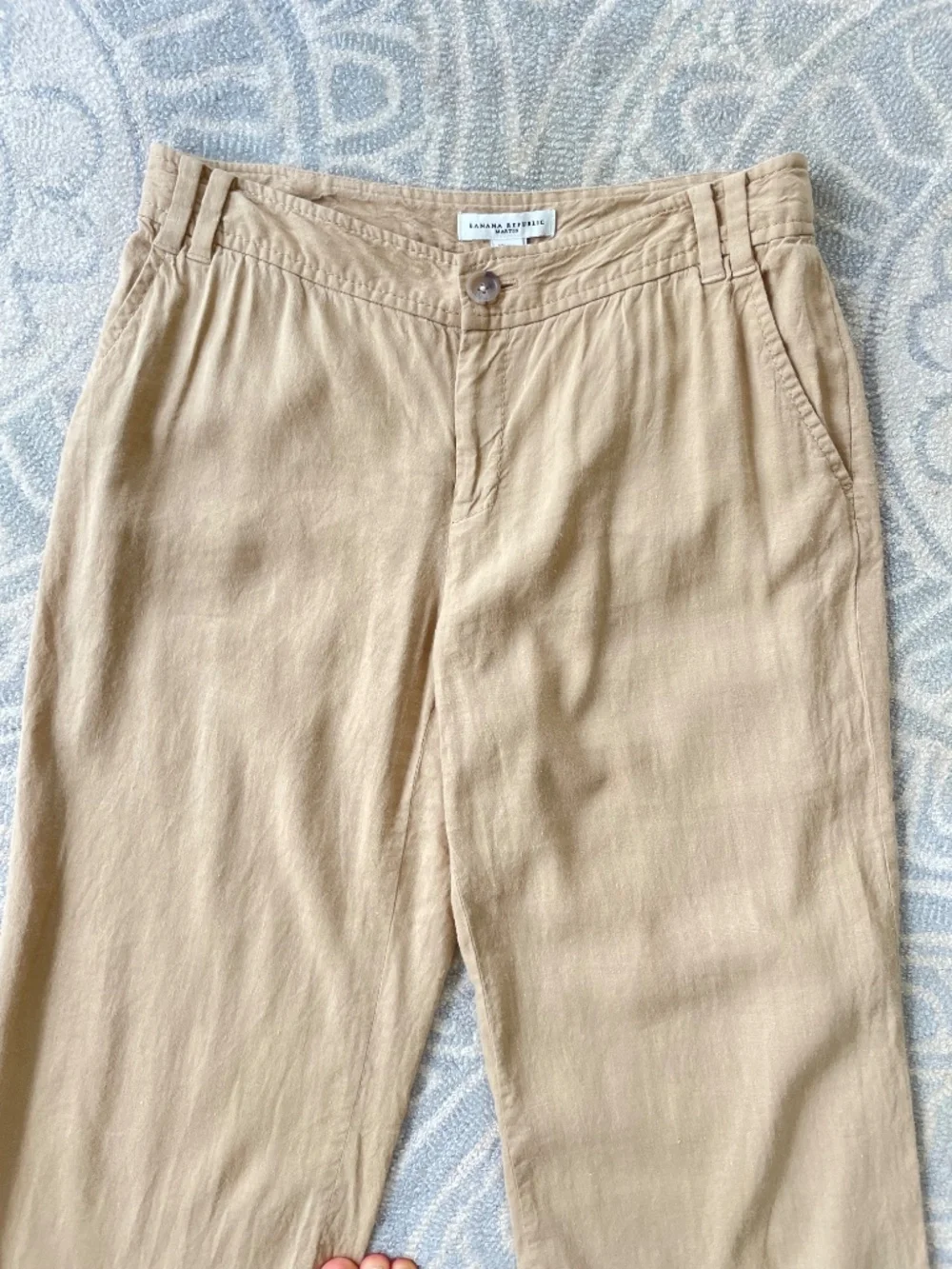 Banana Republic Neutral Linen Blend Pants 6 Y2K